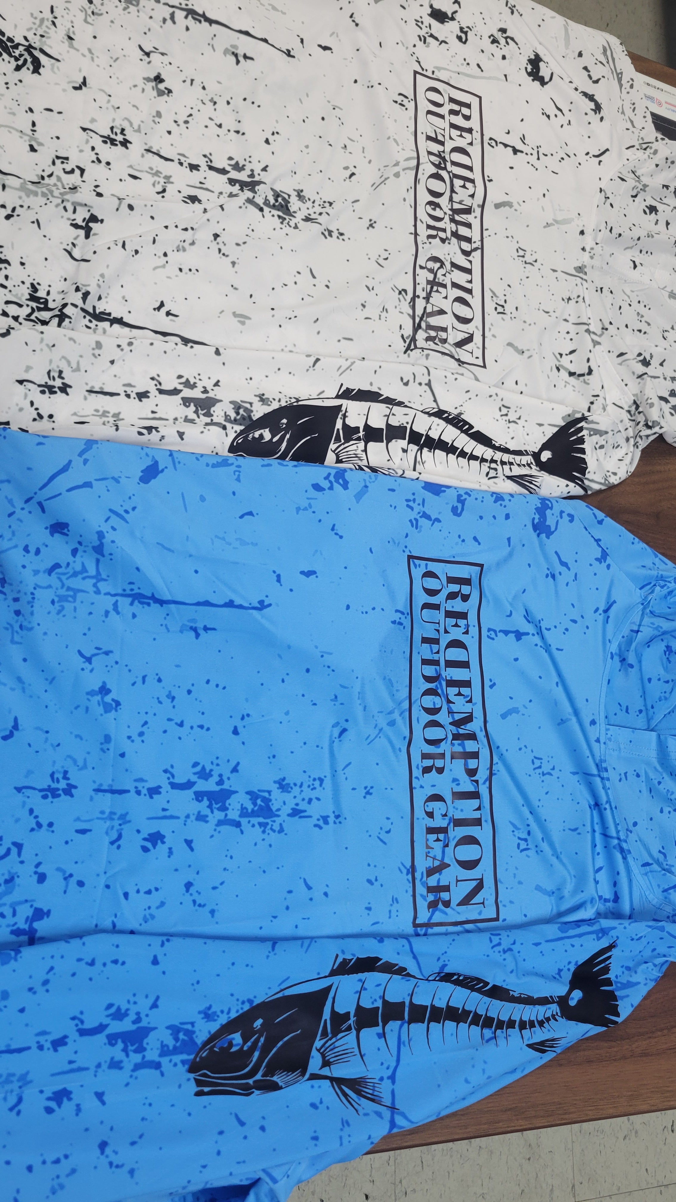 Long Sleeve splatter pattern with Hood in White or Blue