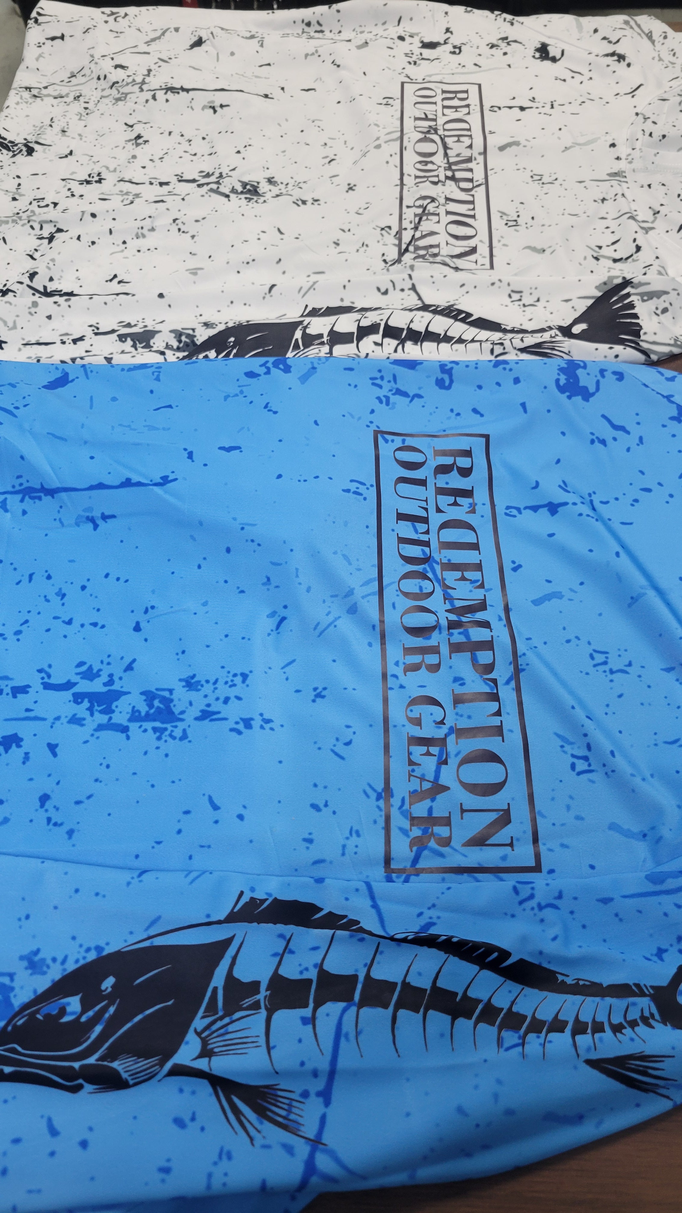 Long Sleeve splatter pattern with Hood in White or Blue