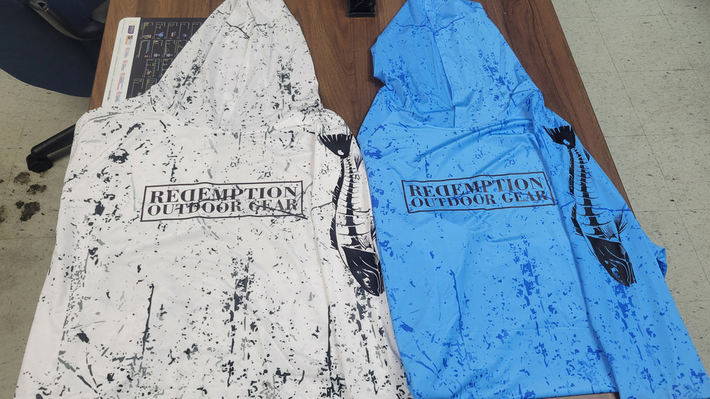 Long Sleeve splatter pattern with Hood in White or Blue