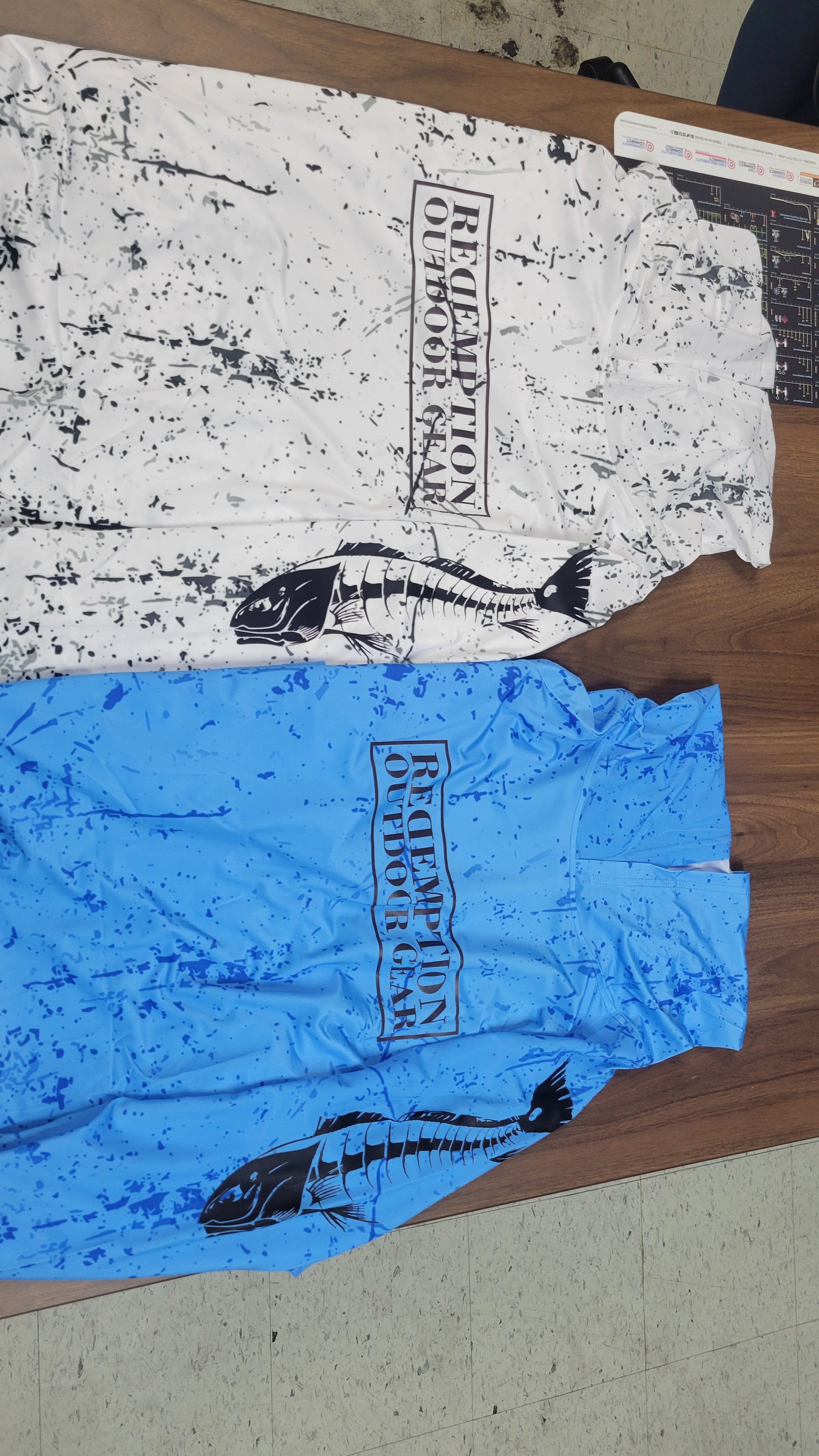 Long Sleeve splatter pattern with Hood in White or Blue