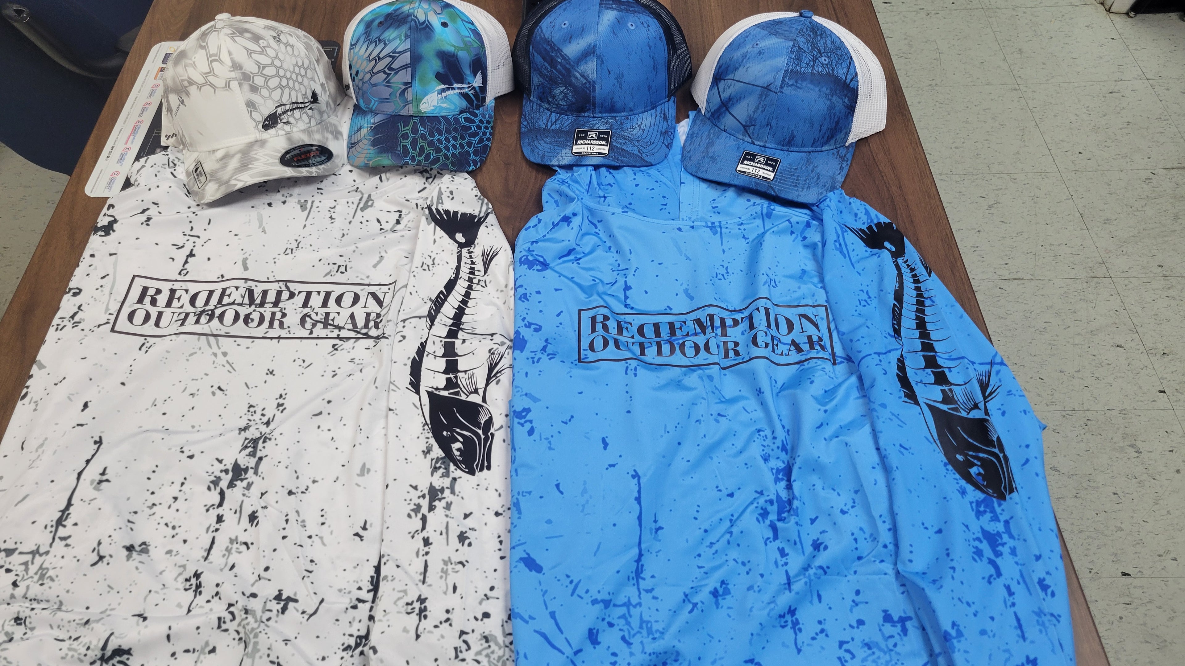 Long Sleeve splatter pattern with Hood in White or Blue