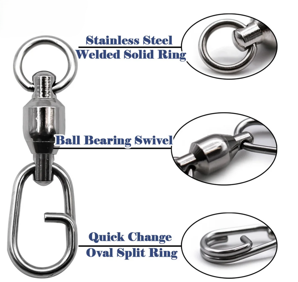 Quick Change Split Ring Swivel 10 pack